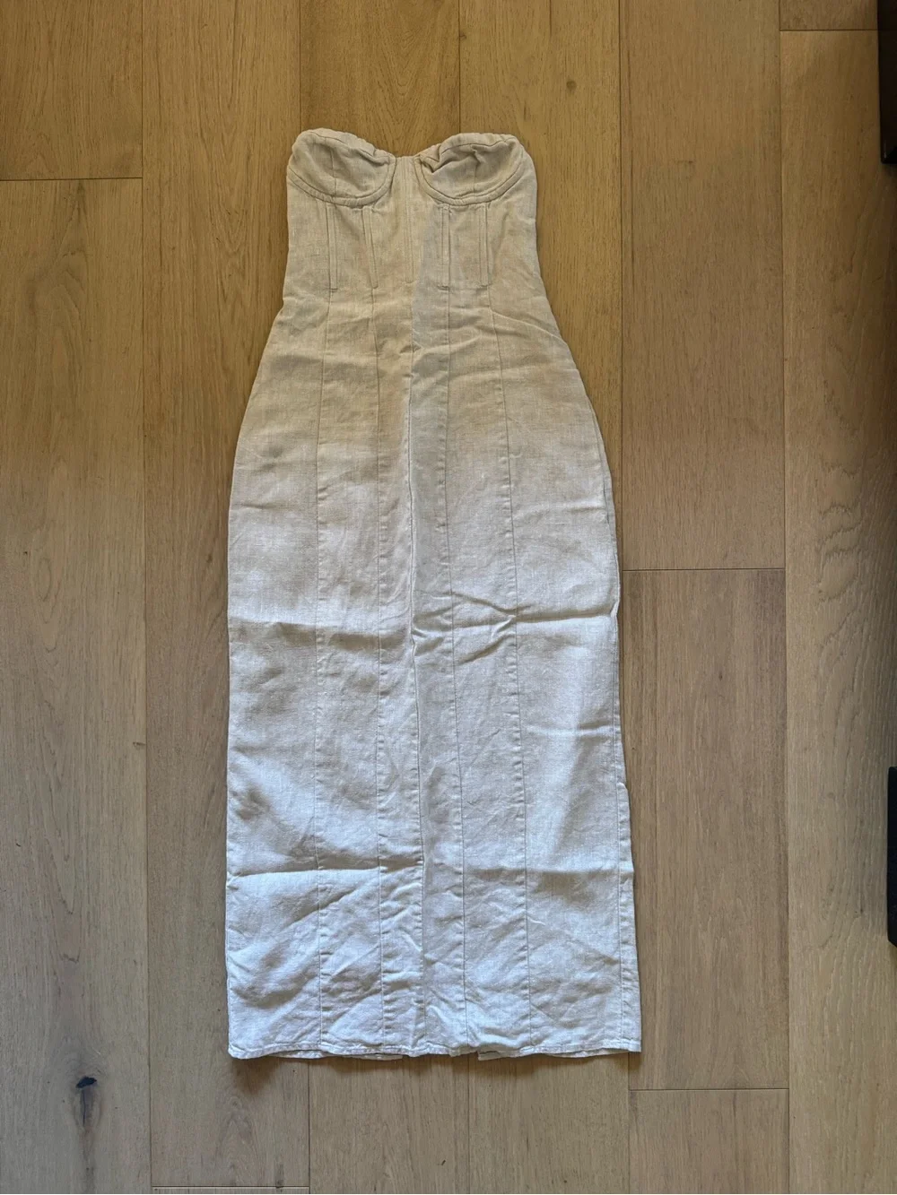 DISSH Natural Linen Strapless Bustier Maxi Dress - Picture 2 of 6